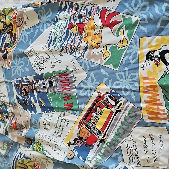 🌈HP🌈Reyn Spooner Hawaian Warner Bros. Vintage Shirt Large - Picture 11 of 16